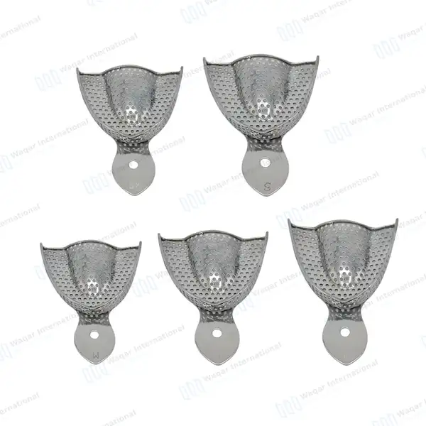 10 Metal Dental Impression Trays Perforated Upper & Lower  XS, S, M, L & XL - surgical instruments manufactured by Waqar International, Sialkot - view 6