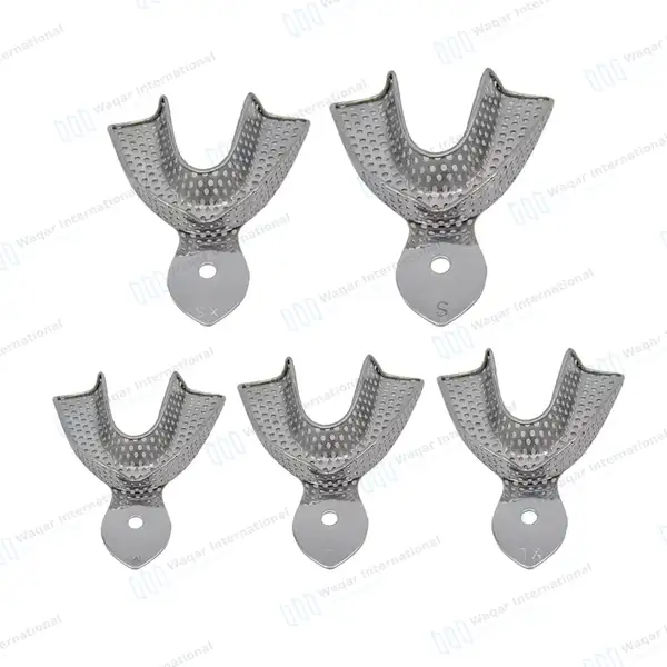 10 Metal Dental Impression Trays Perforated Upper & Lower  XS, S, M, L & XL - surgical instruments manufactured by Waqar International, Sialkot - view 7