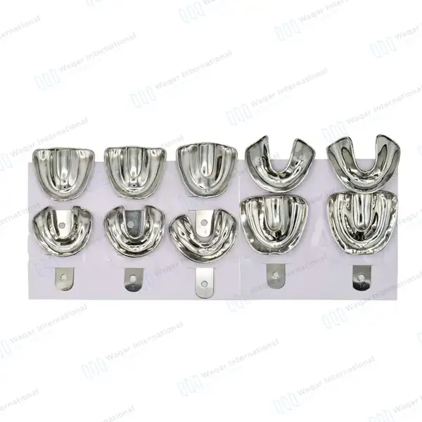 20 Edentulous Impression Trays Set Solid & Perforated XS, S, M, L, XL - surgical instruments manufactured by Waqar International, Sialkot - view 2