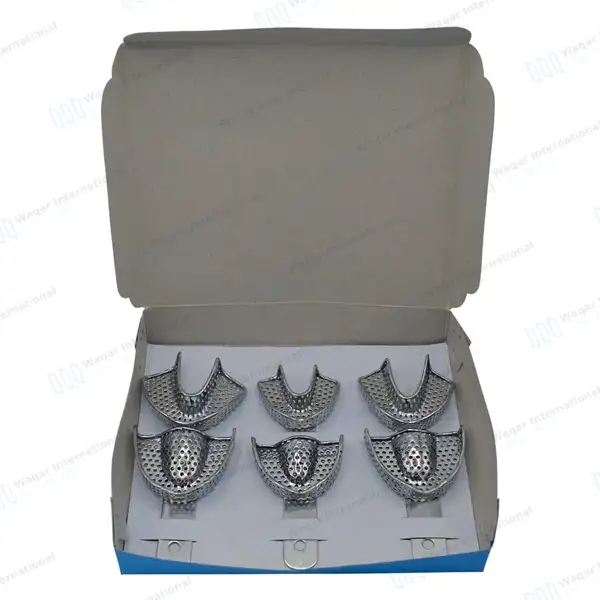 6 Pcs Pedo Impression Trays Set S, M, L Upper & Lower – Perforated - surgical instruments manufactured by Waqar International, Sialkot - view 9