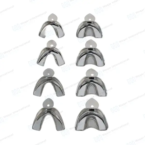 8 Solid Dental Impression Trays Set Upper & Lower  XS, S, M, L - surgical instruments manufactured by Waqar International, Sialkot - view 2