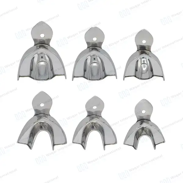 6 Solid Impression Trays Set Upper & Lower Small, Medium & Large - surgical instruments manufactured by Waqar International, Sialkot - view 2
