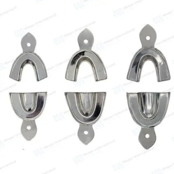 6 Solid Impression Trays Set Upper & Lower Small, Medium & Large - surgical instruments manufactured by Waqar International, Sialkot - view 3