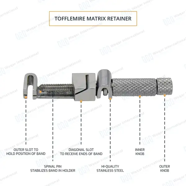 12 Pcs Universal Tofflemire Matrix Band Retainers Dental - surgical instruments manufactured by Waqar International, Sialkot - view 3