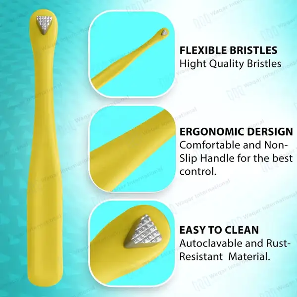 Molar Band Seater Bite Sticks Yellow with Serrated Tip - surgical instruments manufactured by Waqar International, Sialkot - view 3