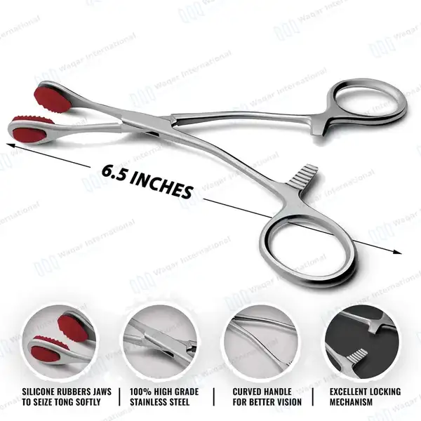 50 Pcs Young Tongue Seizing Forceps 6.5″ - surgical instruments manufactured by Waqar International, Sialkot - view 4