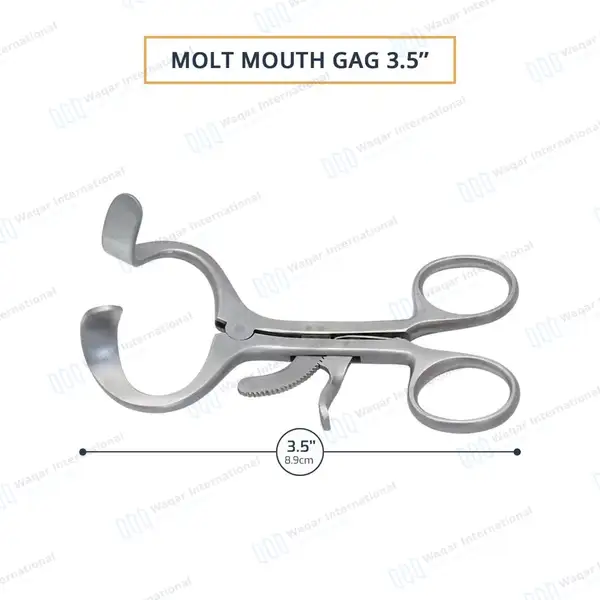3 Molt Mouth Gag 3.5″ Pediatric - surgical instruments manufactured by Waqar International, Sialkot - view 3