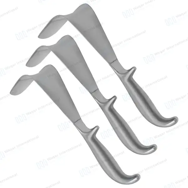 3 Pcs Doyen Vaginal Retractor Set 9″ (22.9cm) Small, Medium & Large - surgical instruments manufactured by Waqar International, Sialkot - view 6
