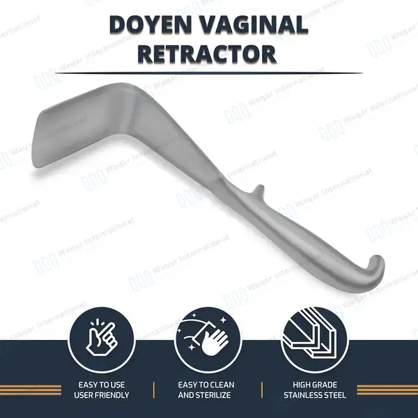 3 Pcs Doyen Vaginal Retractor Set 9″ (22.9cm) Small, Medium & Large - surgical instruments manufactured by Waqar International, Sialkot - view 8