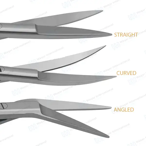 3 Pcs Micro Iris Scissors Set 4.5″ Sharp Straight+Curved+Angled - surgical instruments manufactured by Waqar International, Sialkot - view 2