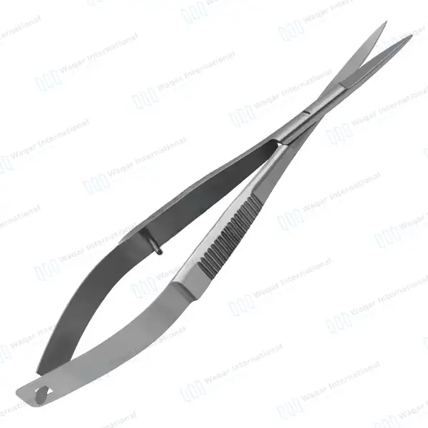 3 Pcs Micro Iris Scissors Set 4.5″ Sharp Straight+Curved+Angled - surgical instruments manufactured by Waqar International, Sialkot - view 7