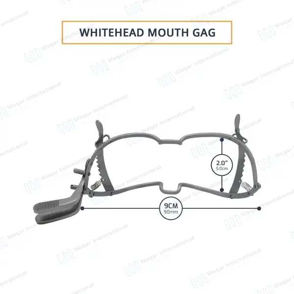 Whitehead Mouth Gag 9cm - surgical instruments manufactured by Waqar International, Sialkot - view 3