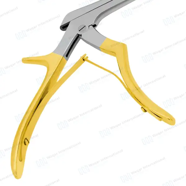 5 Pcs Kerrison Rongeurs Set 7″ Shaft 40 Degree Up 1-5mm Bite Gold Handle - surgical instruments manufactured by Waqar International, Sialkot - view 6