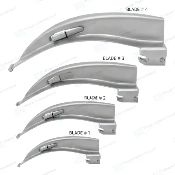 4 Macintosh Conventional Blades #1, #2, #3, #4 - surgical instruments manufactured by Waqar International, Sialkot - view 2