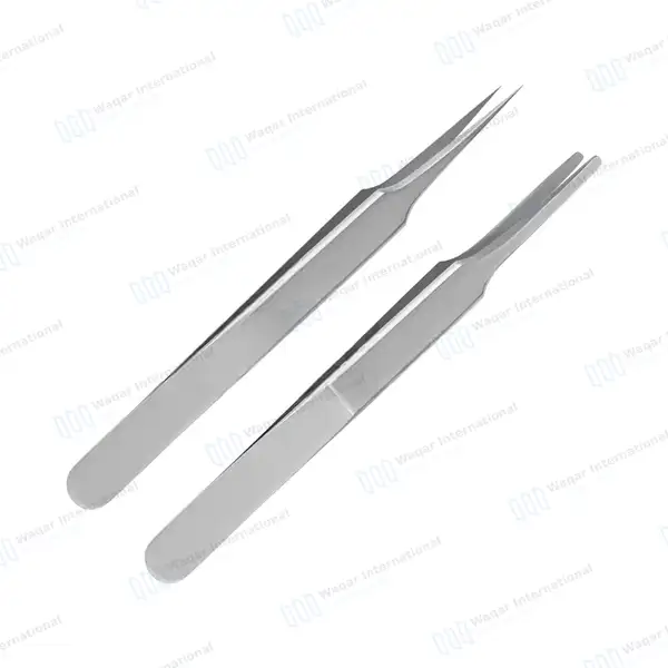8 Pcs Splinter Fine Point Tweezers Forcep Set with Magnifying Glass - surgical instruments manufactured by Waqar International, Sialkot - view 5