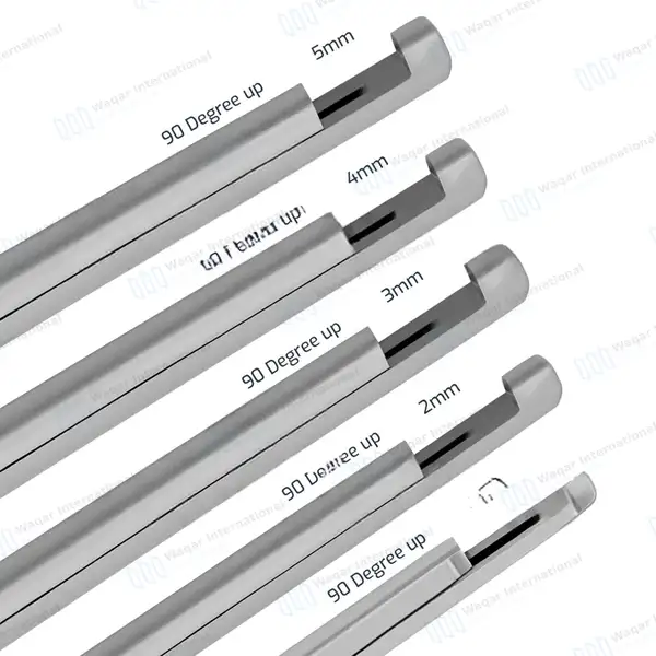 5 Kerrison Rongeurs 7″ Gold 90° Up Thin Footplate 1mm-5mm Bite - surgical instruments manufactured by Waqar International, Sialkot - view 2