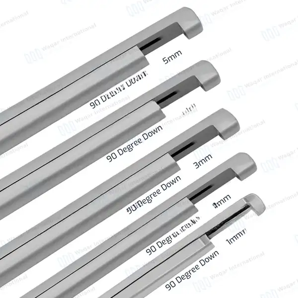 5 Kerrison Rongeurs Set 7″ Gold 90° Down Thin Footplate 1mm-5mm Bite - surgical instruments manufactured by Waqar International, Sialkot - view 2