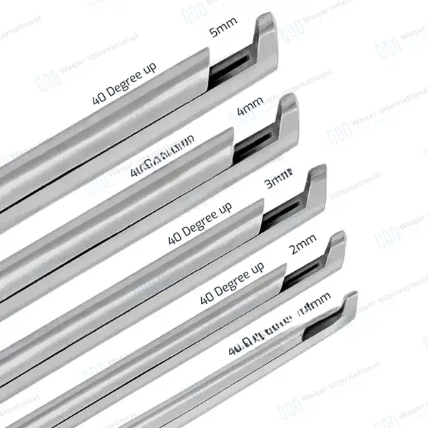 5 Pcs Kerrison Rongeurs Set 7″ Shaft 40° Up Thin Footplate 1mm-5mm Bite - surgical instruments manufactured by Waqar International, Sialkot - view 2
