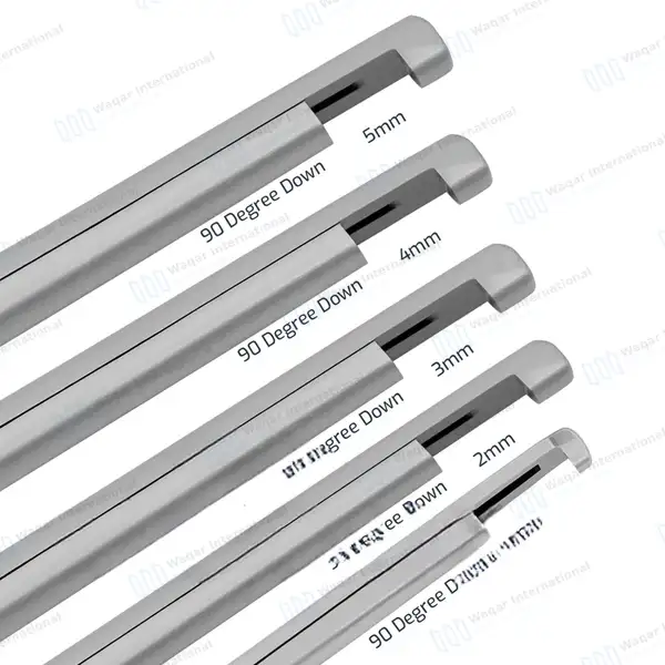 5 Kerrison Rongeurs Set 7″ Shaft 90° Down Thin Footplate 1mm-5mm Bite - surgical instruments manufactured by Waqar International, Sialkot - view 2