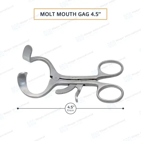 6 Molt Mouth Gag 4.5″ Surgical Dental Oral - surgical instruments manufactured by Waqar International, Sialkot - view 3