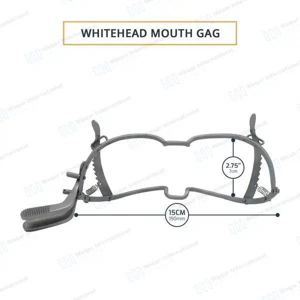 Whitehead Mouth Gag 15cm - surgical instruments manufactured by Waqar International, Sialkot - view 3