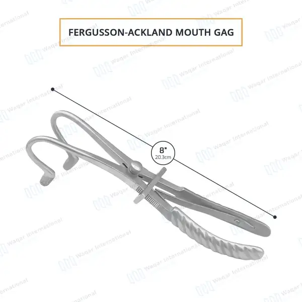 Fergusson-Ackland Mouth Gag 8″ - surgical instruments manufactured by Waqar International, Sialkot - view 2
