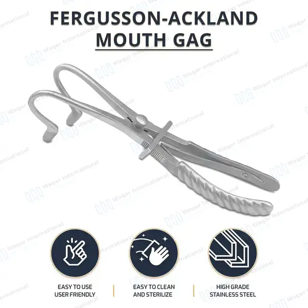 Fergusson-Ackland Mouth Gag 8″ - surgical instruments manufactured by Waqar International, Sialkot - view 6