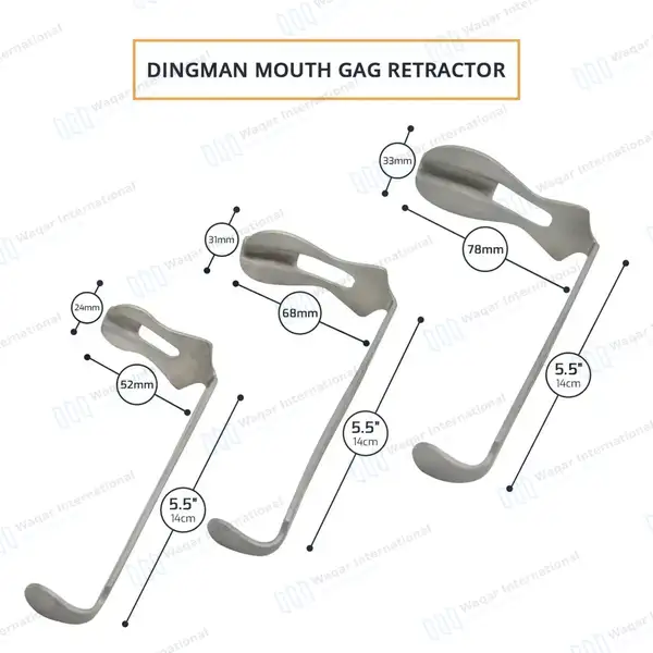 Dingman Mouth Gag Retractor with 3 Blades Set Oral Dental Instrument - surgical instruments manufactured by Waqar International, Sialkot - view 3