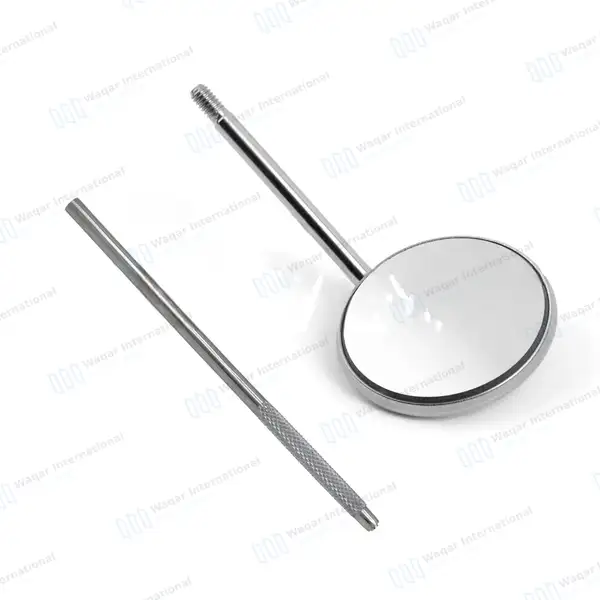 10 Pcs Dental Mouth Mirrors #5 with Handle Set - surgical instruments manufactured by Waqar International, Sialkot - view 2