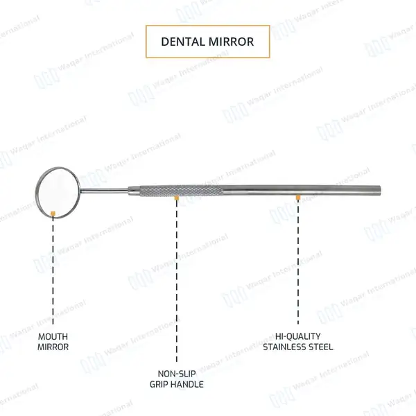 10 Pcs Dental Mouth Mirrors #5 with Handle Set - surgical instruments manufactured by Waqar International, Sialkot - view 4
