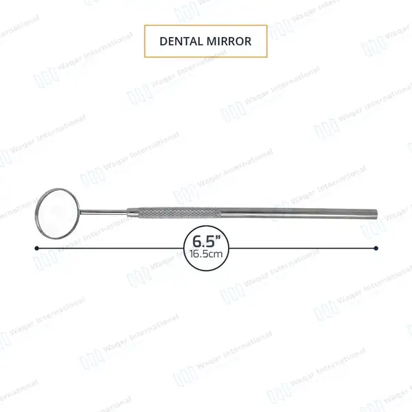 25 Dental Mirrors #5 with Handle - surgical instruments manufactured by Waqar International, Sialkot - view 3