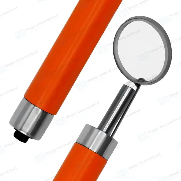 Dental Mirror with Light – Orange Color Handle - surgical instruments manufactured by Waqar International, Sialkot - view 5