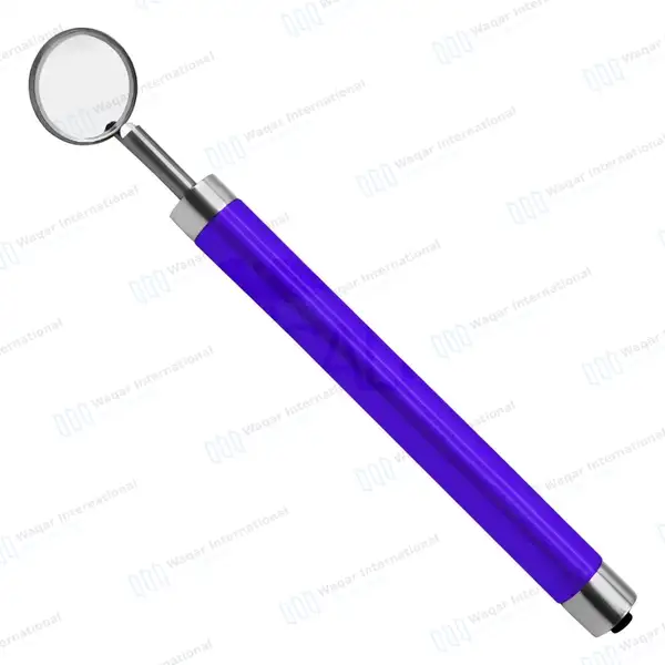 Dental Mirror with Light – Purple Color Handle - surgical instruments manufactured by Waqar International, Sialkot - view 2