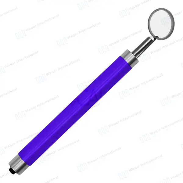 Dental Mirror with Light – Purple Color Handle - surgical instruments manufactured by Waqar International, Sialkot - view 6