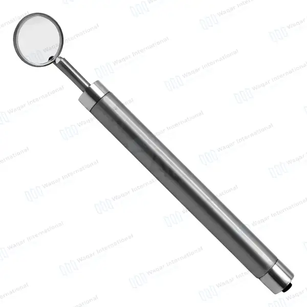 Dental Mirror with Light – Silver Color Handle - surgical instruments manufactured by Waqar International, Sialkot - view 2