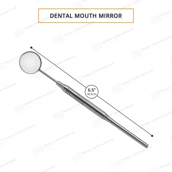 Dental Mouth Mirror #5 with Hollow Handle - surgical instruments manufactured by Waqar International, Sialkot - view 2