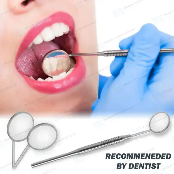 Dental Mouth Mirror #5 with Hollow Handle - surgical instruments manufactured by Waqar International, Sialkot - view 6