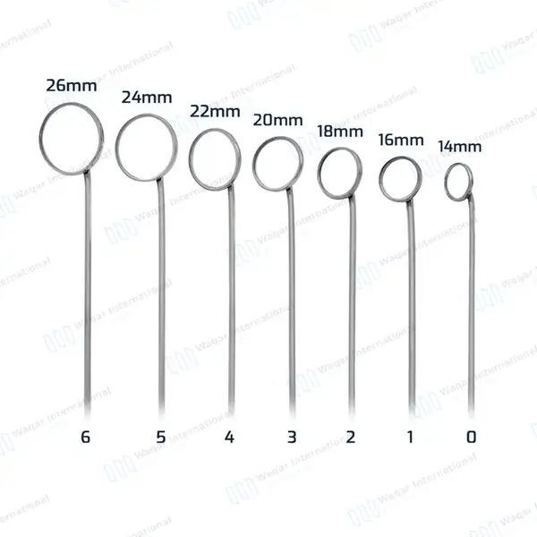 7 Pcs Laryngeal Mirrors Set #0, #1, #2, #3, #4, #5, #6 - surgical instruments manufactured by Waqar International, Sialkot - view 2
