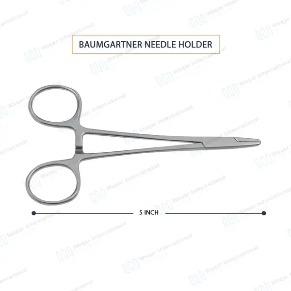 Baumgartner Needle Holder 5″ - surgical instruments manufactured by Waqar International, Sialkot - view 3