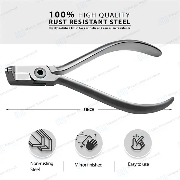 Ball Hook Crimping Plier 5″ Angled Stops Tip - surgical instruments manufactured by Waqar International, Sialkot - view 3