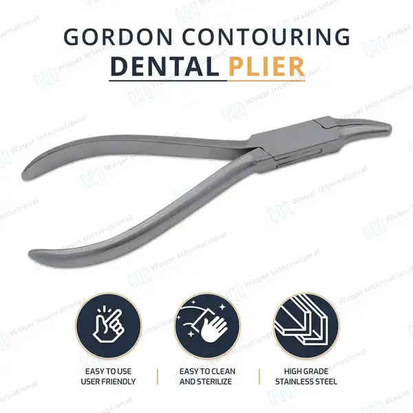 Gordon Prosthetics Contouring Pliers 5.5″ Orthodontia - surgical instruments manufactured by Waqar International, Sialkot - view 8