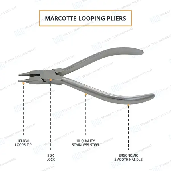 Marcotte Looping Plier 5.25″ Orthodontic Dental Instruments - surgical instruments manufactured by Waqar International, Sialkot - view 4