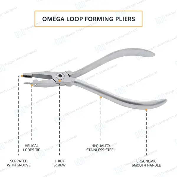 Omega Loop Forming Plier 5.5″ Tweed Style Helical Tip - surgical instruments manufactured by Waqar International, Sialkot - view 3