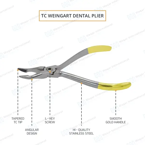 TC Weingart Pliers 5.5″ Utility Dental Orthodontic Instrument - surgical instruments manufactured by Waqar International, Sialkot - view 4
