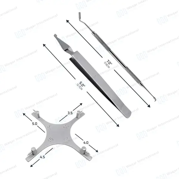 Bracket Holding Tweezer Positioning Gauge and Band Pusher Orthodontic Kit - surgical instruments manufactured by Waqar International, Sialkot - view 3