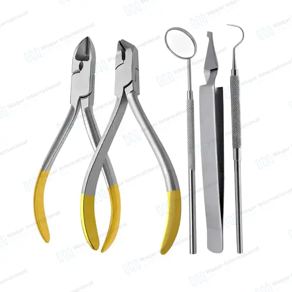 Bracket Holding Tweezers Hard Wire Cutter Probes Ortho Essentials Kit - surgical instruments manufactured by Waqar International, Sialkot - view 2