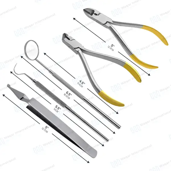 Bracket Holding Tweezers Hard Wire Cutter Probes Ortho Essentials Kit - surgical instruments manufactured by Waqar International, Sialkot - view 3