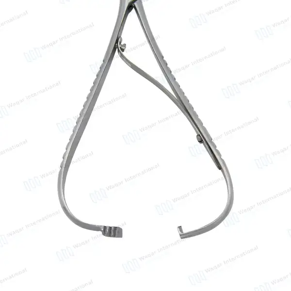 Mathieu Ligature Elastic Placing Plier 5.5″ Curved Serrated Tip - surgical instruments manufactured by Waqar International, Sialkot - view 6