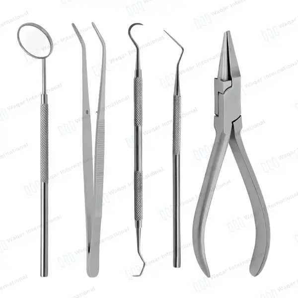 5 Pcs Ortho Kit of Bird Beak Plier Tower Scaler Probe and Mouth Mirror - surgical instruments manufactured by Waqar International, Sialkot - view 2