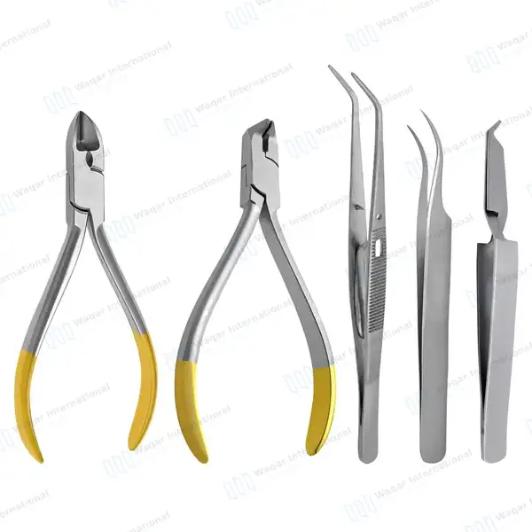 Ortho Kit of 5 Hard Wire Cutter Distal Cutter Bracket Holding Tweezer - surgical instruments manufactured by Waqar International, Sialkot - view 2
